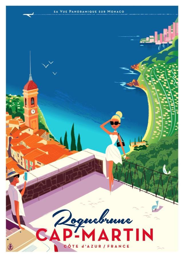 Charmant 2 Pieces Vue Sur Mer Et Monte-Carlo A Roquebrune Cap Martin Ngoại thất bức ảnh